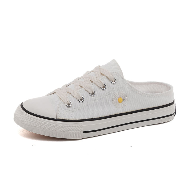 Giày lười thể thao IELGY canvas họa tiết hoa cúc thời trang dành cho nữ