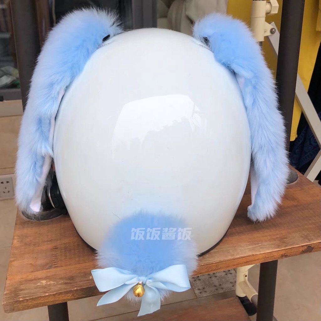 Phụ kiện hình tai thỏ trang trí mũ bảo hiểm đáng yêu cho nữ