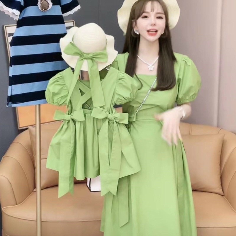 Đầm cốm mẹ và bé