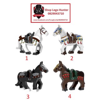 Mô hình lắp ráp Minifigures Ngựa hoàng gia - ngựa chiến trung cổ cho Vua chúa hoặc Kỵ sĩ các màu Nâu đen trắng