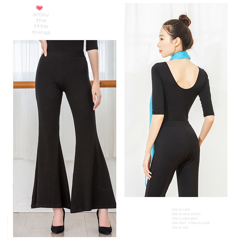 Jiaqi Bộ Áo Liền Quần Quần Dài Màu Đen Dùng Luyện Tập Khiêu Vũ Dành Cho Nữ | BigBuy360 - bigbuy360.vn