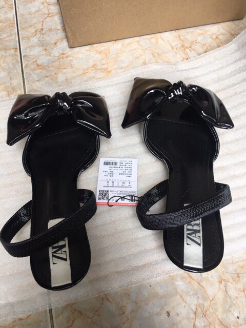 Sandal Zara Xuất Xịn Nơ Đen Size 36 ( Có Sẵn )