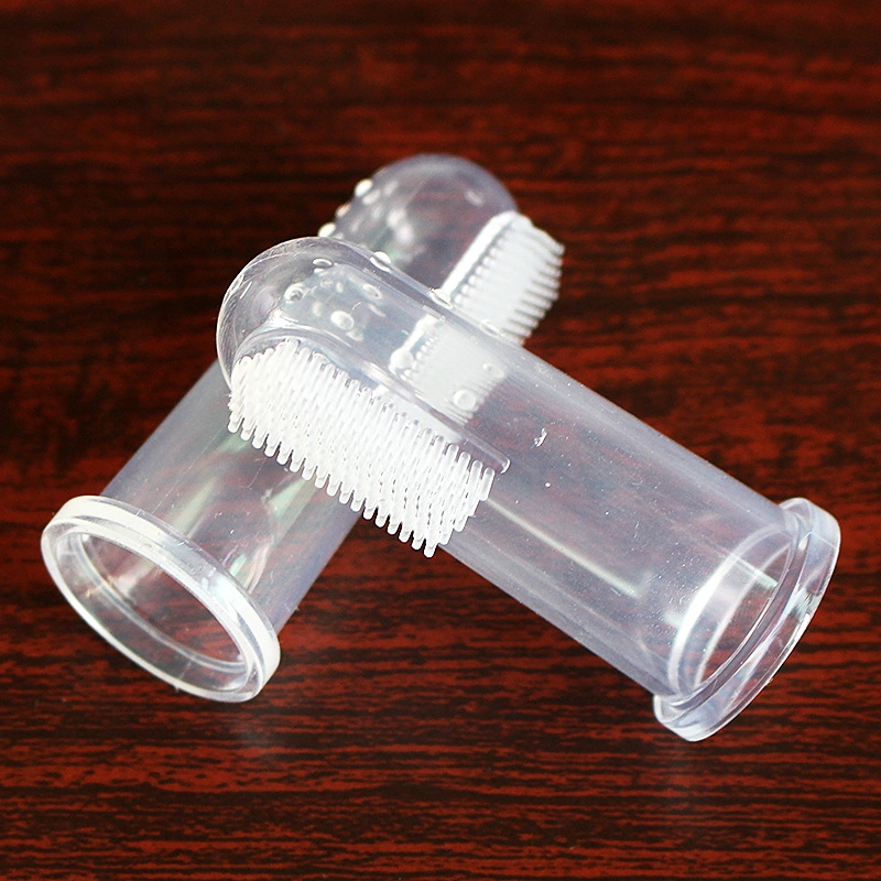 Bàn Chải Đánh Răng Bằng Silicone Đeo Ngón Tay Cho Bé Sơ Sinh