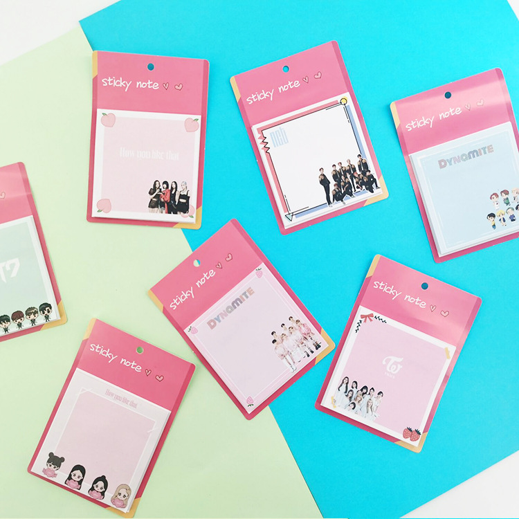 Giấy ghi chú in họa tiết nhóm nhạc Kpop Bts Blackpink Twice Nct Got7 dễ thương