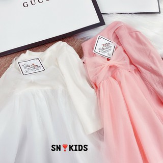 Váy zip nơ ngực cho bé gái