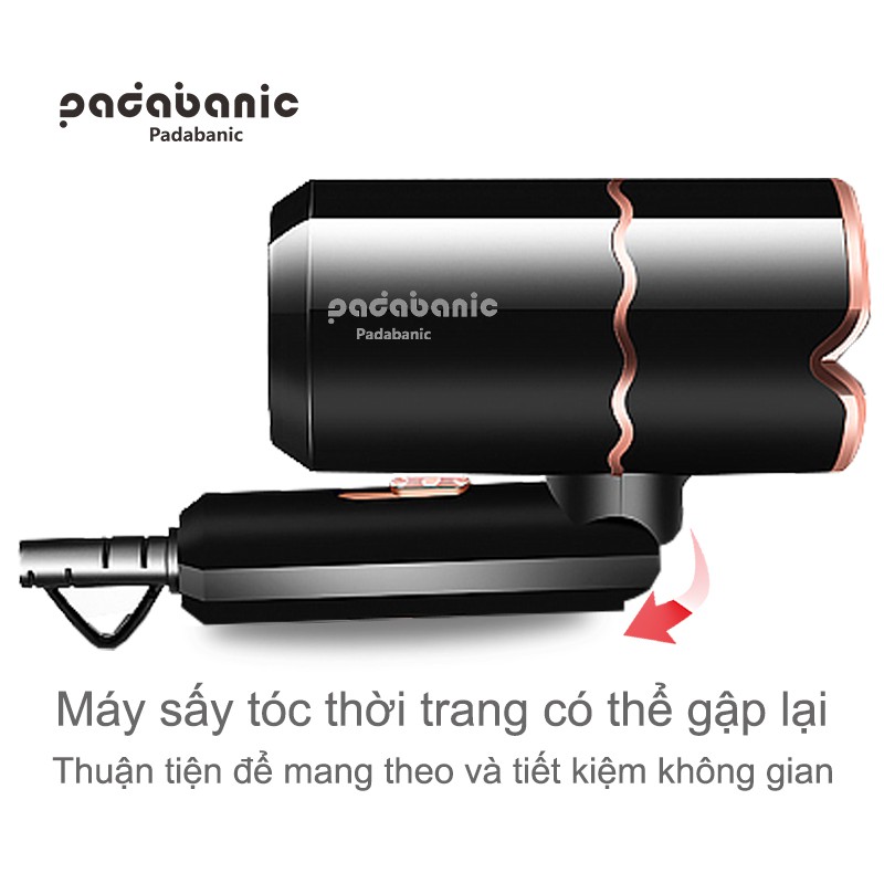 [ Bảo Hành ] W2900 Máy Sấy Tóc Padabanic Ánh Sáng Xanh Công Suất 2200W