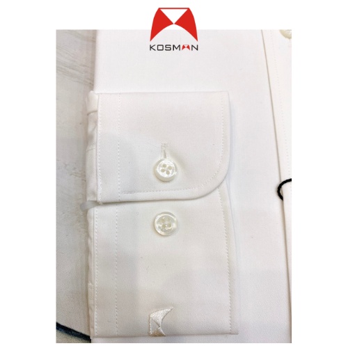 Áo Sơ Mi Nam Dài Tay KOSMAN Màu Trắng , Vải Sợi Sồi, Không Nhăn, Thấm Hút Mồ Hôi Tốt - SD972 | BigBuy360 - bigbuy360.vn