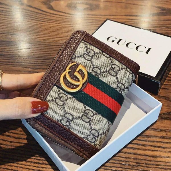 Ví nữ mimi dáng dài cầm tay cao cấp GU.CI full box bỏ túi gấp gọn nhiều ngăn khóa kéo
