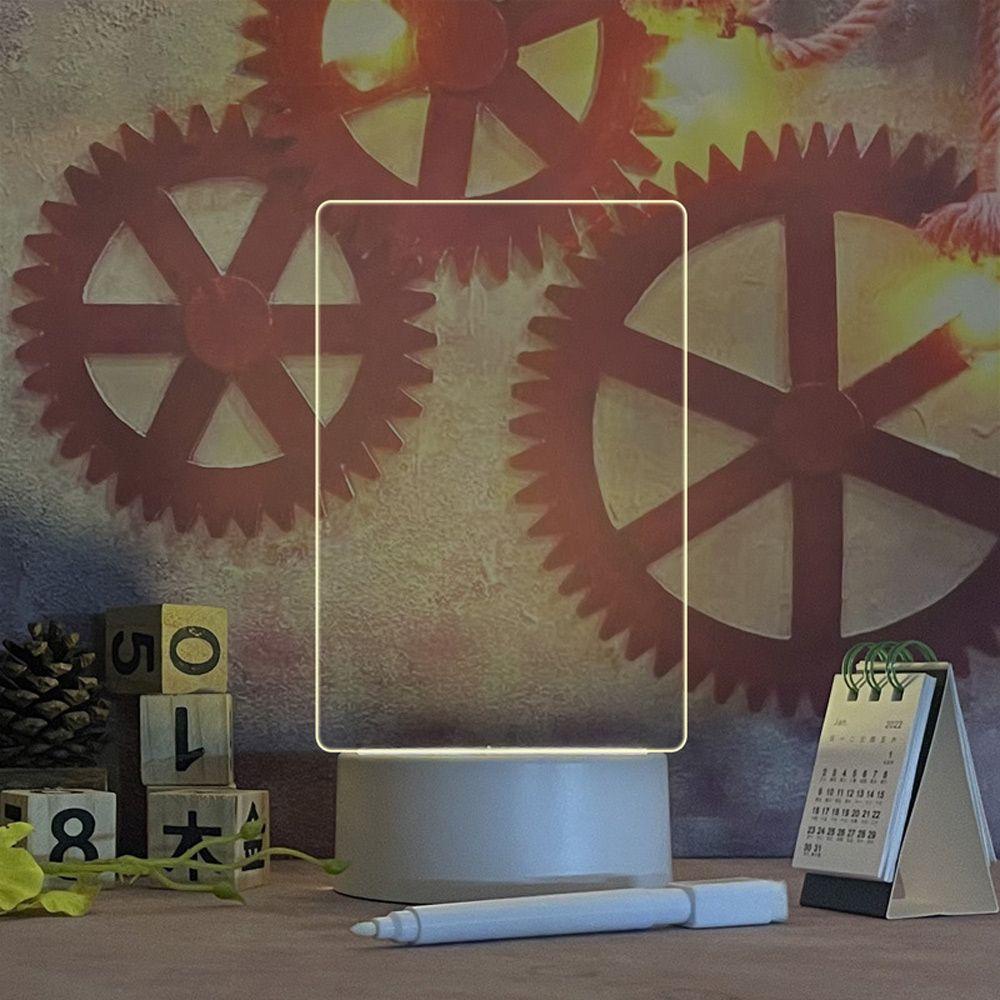 GOGOUP Note Bảng Ghi Chú Có Đèn Ngủ USB Trong Suốt Kèm Bút