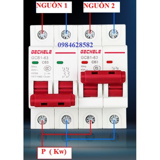 Cầu dao đảo chiều 1P, 2P 63A Gechele, MCB đảo chiều