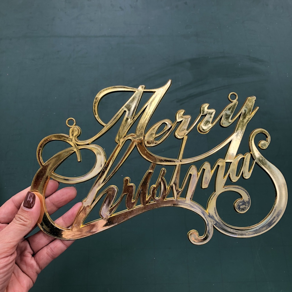 Bảng Chữ Merry Christmas Treo Cửa, Cây Thông Noel, vòng nguyệt quế Giáng sinh máu vàng
