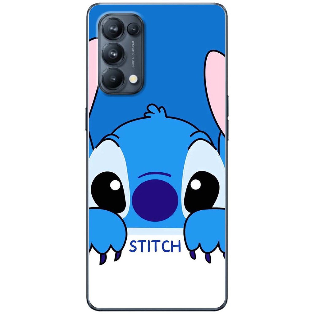 Ốp lưng nhựa dẻo Oppo Reno 5 in hình Stitch vểnh tai