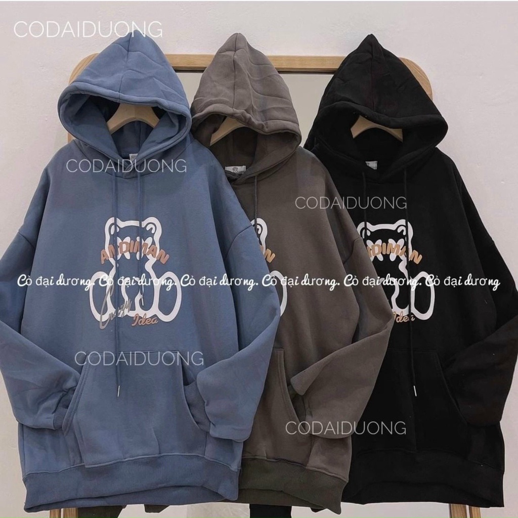 Áo Khoác Hoodie Nam Nữ Form Rộng In Hình Gấu Bống Cực Đáng Yêu