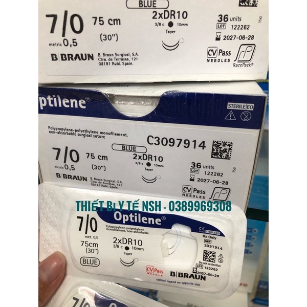 ❤Chỉ khâu phẫu thuật thẩm mỹ nhấn mí optilene 6/0 7/0 -premilene 6/0 7/0 Chỉ khâu phẫu thuật premillene -OPTILENE 60 7/0