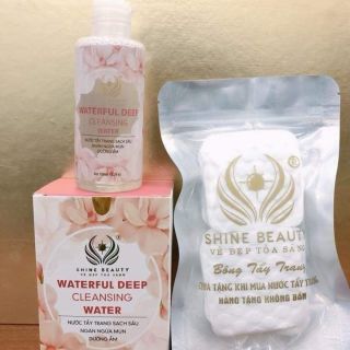 Tẩy trang Shine beauty tặng kèm bông tẩy trang