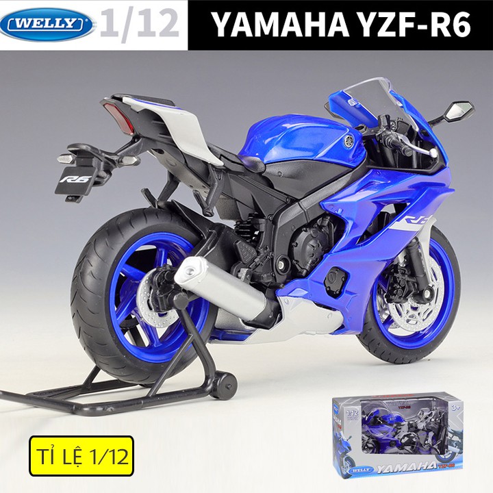 Mô hình xe moto YAMAHA YZF R6 2020 tỉ lệ 1:12 WELLY