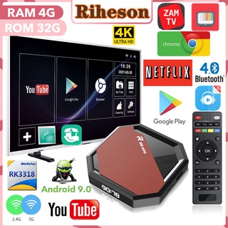 Tivi box Android 9.0 osR98mini New Rk3318 Ram 4G 32G Rom 4K android tv box 5G wifi Bluetooth TV Box
