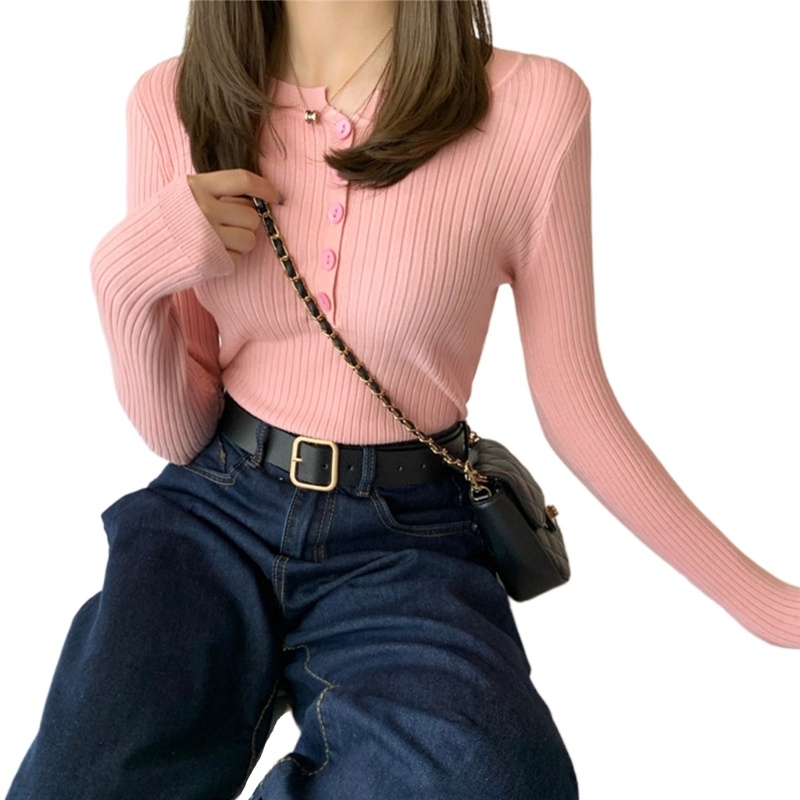 Áo Sweater Dệt Kim Tay Dài Màu Sắc Thời Trang Mùa Đông