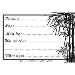 Nhãn vở giấy - loại 2 - in theo yêu cầu - free thiết kế