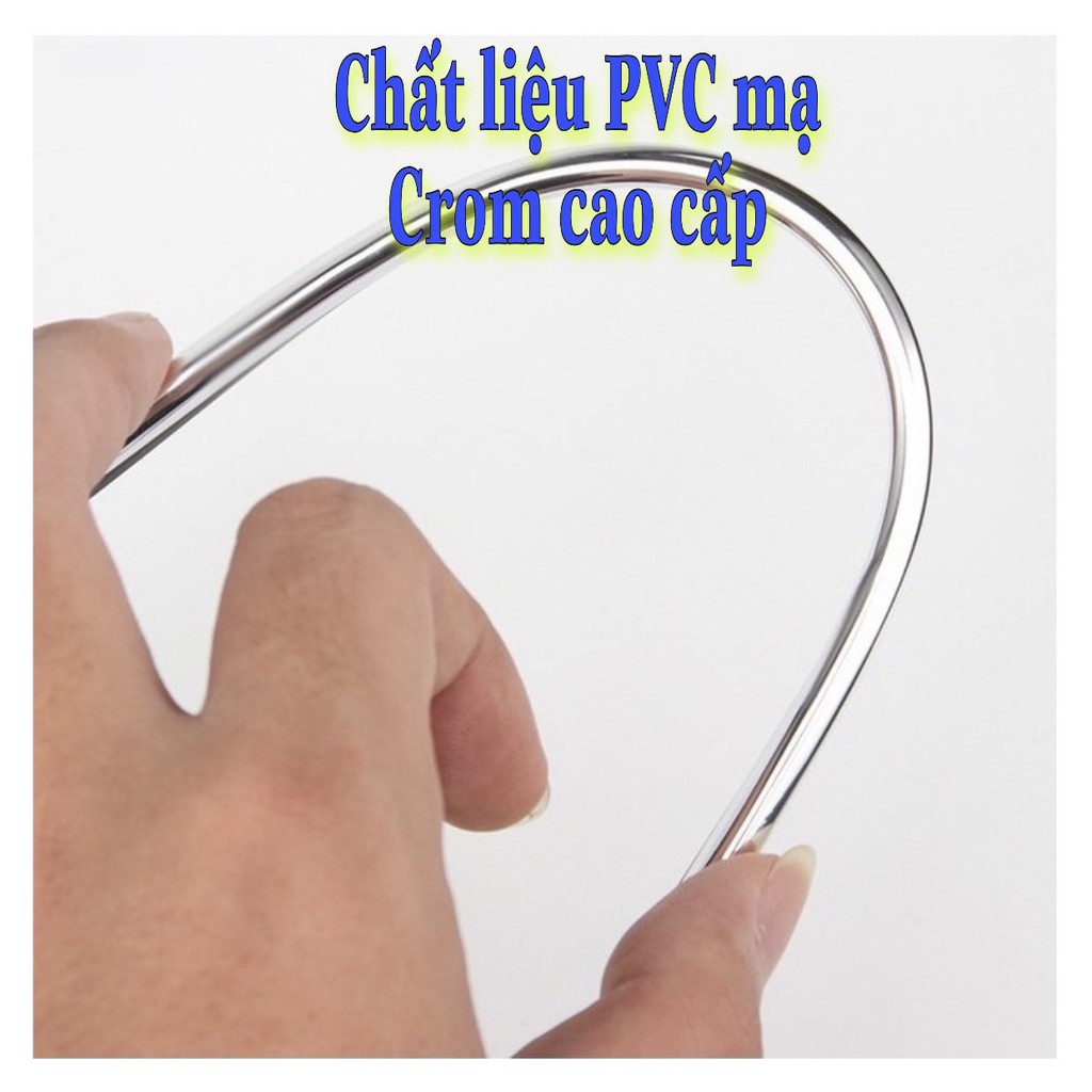 Nẹp Viền Chữ U Mạ Crom Cao Cấp - Nẹp viền trang trí ô tô.