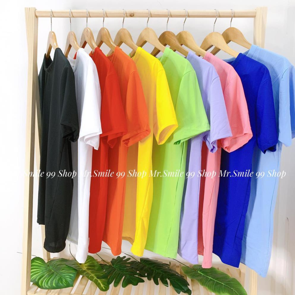 ÁO THUN TRƠN MÀU BASIC UNISEX NAM NỮ CHẤT VẢI ĐẸP, ÁO PHÔNG TRƠN MR SMILE 99 SHOP . 👑