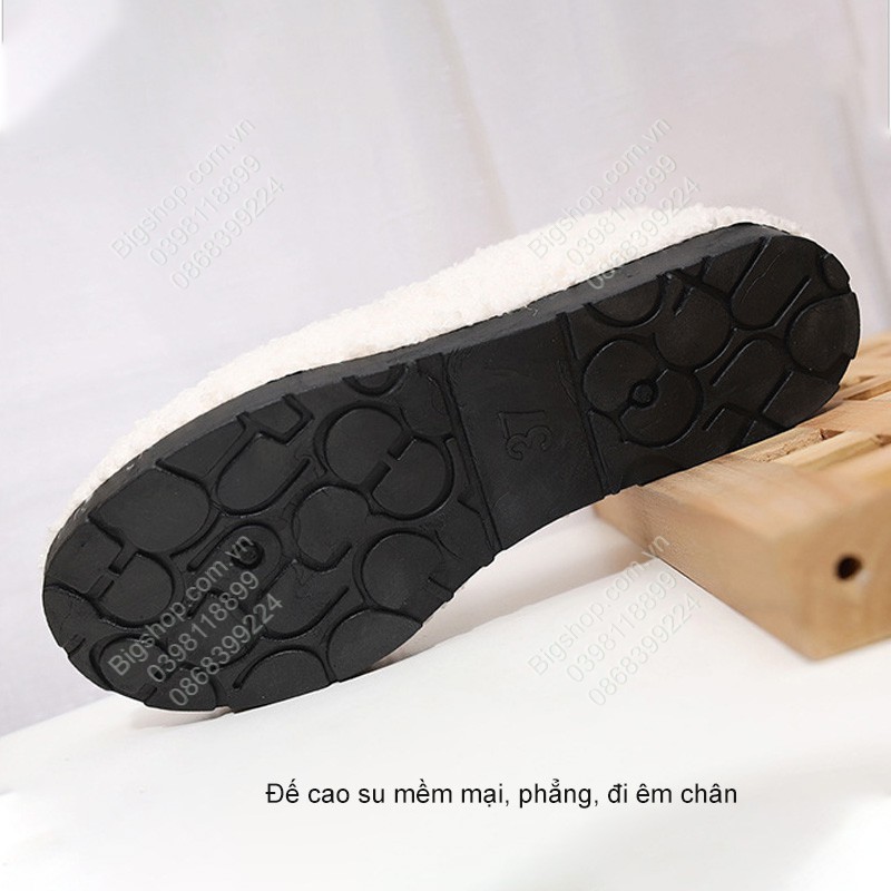 Giày lười bệt nữ với lông giữ nhiệt phù hợp mùa thu, đông, xuân | BigBuy360 - bigbuy360.vn