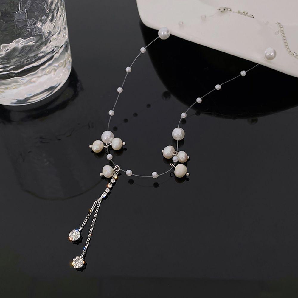 ANEMONE Vòng Cổ Choker Bằng Hợp Kim Đính Ngọc Trai Phong Cách Hàn Quốc