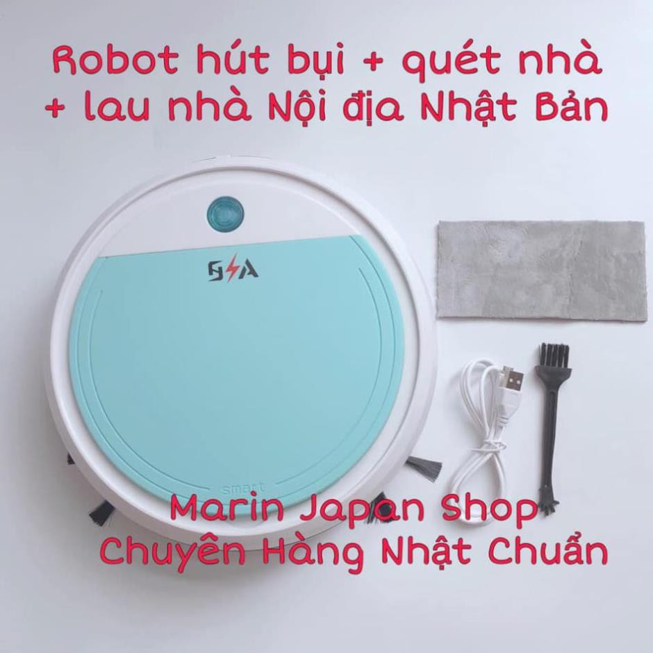 Robot máy hút bụi + lau nhà + quét nhà + khử trùng , 4 tác dụng trong 1 Full phụ kiện nội địa Nhật Bản