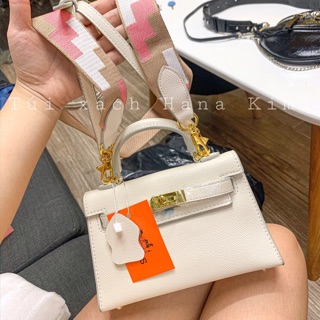 Túi H/M Kelly size mini 18 kèm 2 dây đeo chéo Full Hộp
