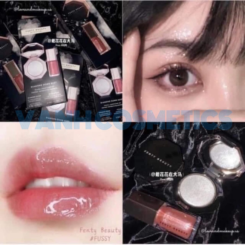 |Sale Shock| Set Fenty - Beauty Hightlight và Son bóng sang chảnh- Vanhcosmetics | BigBuy360 - bigbuy360.vn