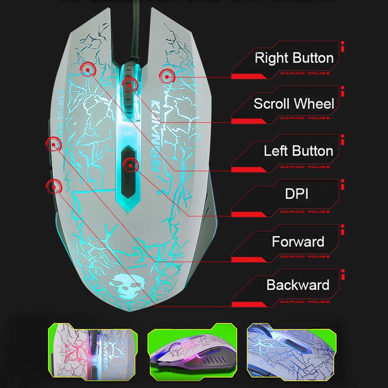 Bộ Bàn Phím Và Chuột Dạ Quang Kuiying T6, Keyboard Bàn Phím LED 7 màu, Chuyên Game Siêu Mượt, Chống Nước Hàng Hãng | BigBuy360 - bigbuy360.vn