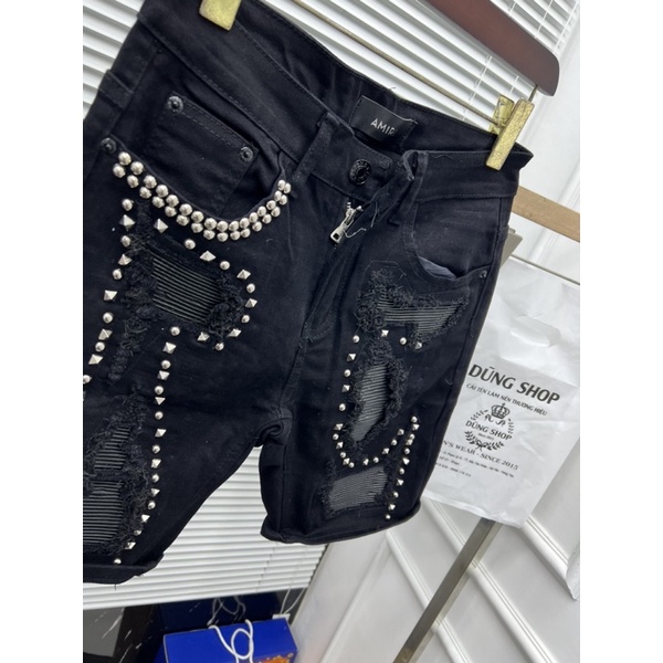 Quần short AMIRI rách đính đá kèm video ảnh thật tại shop