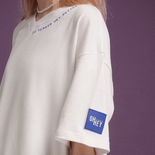 Áo thun OHHEY SKEW TEE / WHITE