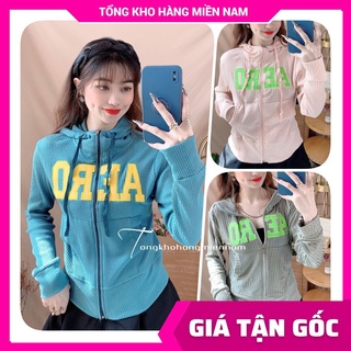 Áo khoác chống nắng có nón cho nữ chất thun gân mềm mát co giãn lên phom ôm dáng thêu chữ dễ thương TP116