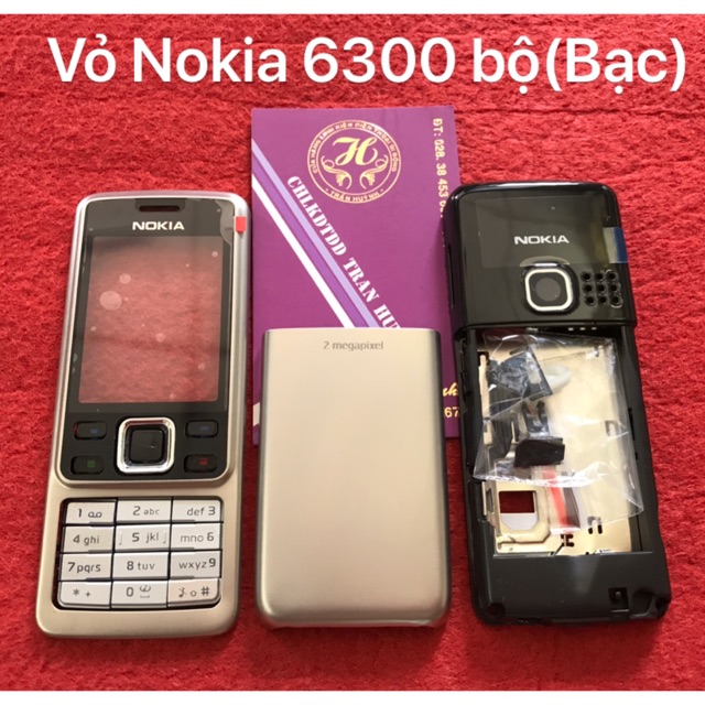 Vỏ Nokia 6300 bạc nguyên bộ