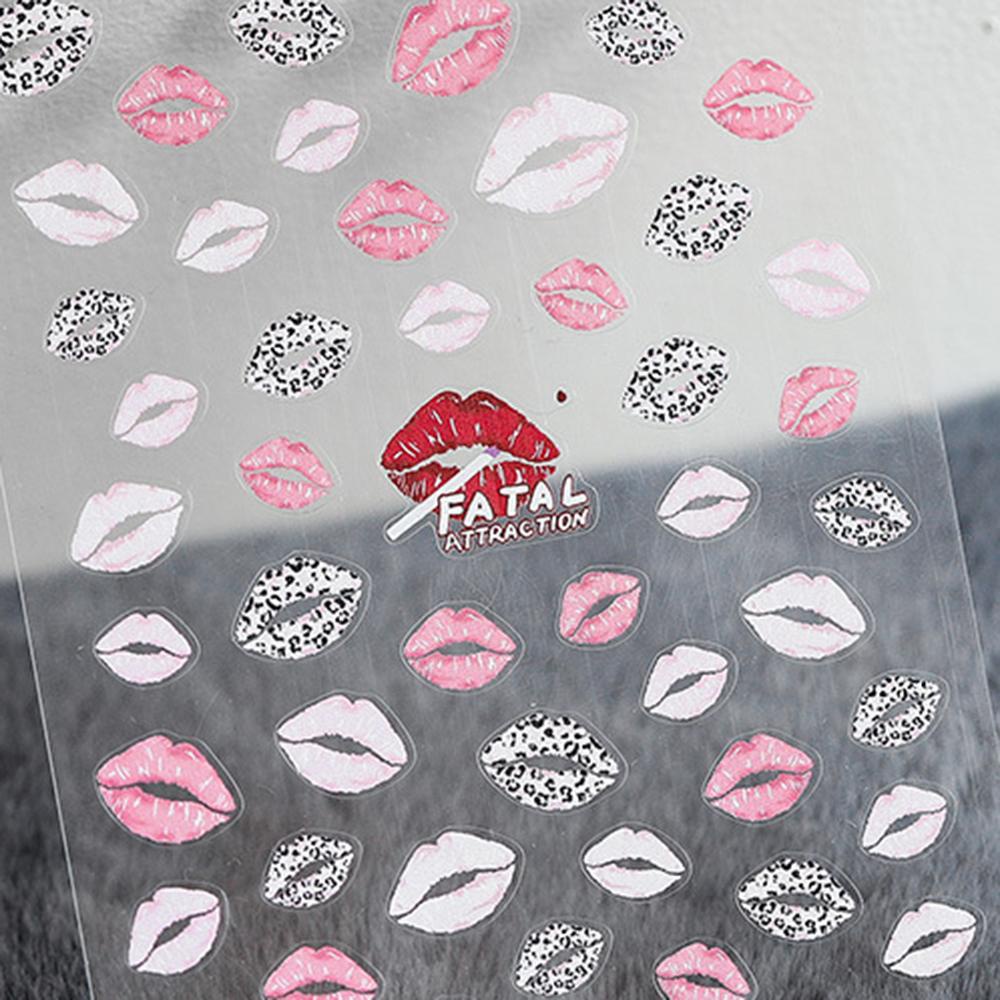 Miếng Dán Trang Trí Móng Tay Hình Đôi Môi 5D Thời Trang DIY