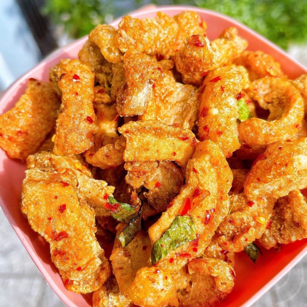 Tóp mỡ da chiên mắm tỏi giòn giụm,Da Heo Chiên Giòn,Tóp Mỡ Chiên Giòn bếp ăn vặt mẹ ốc