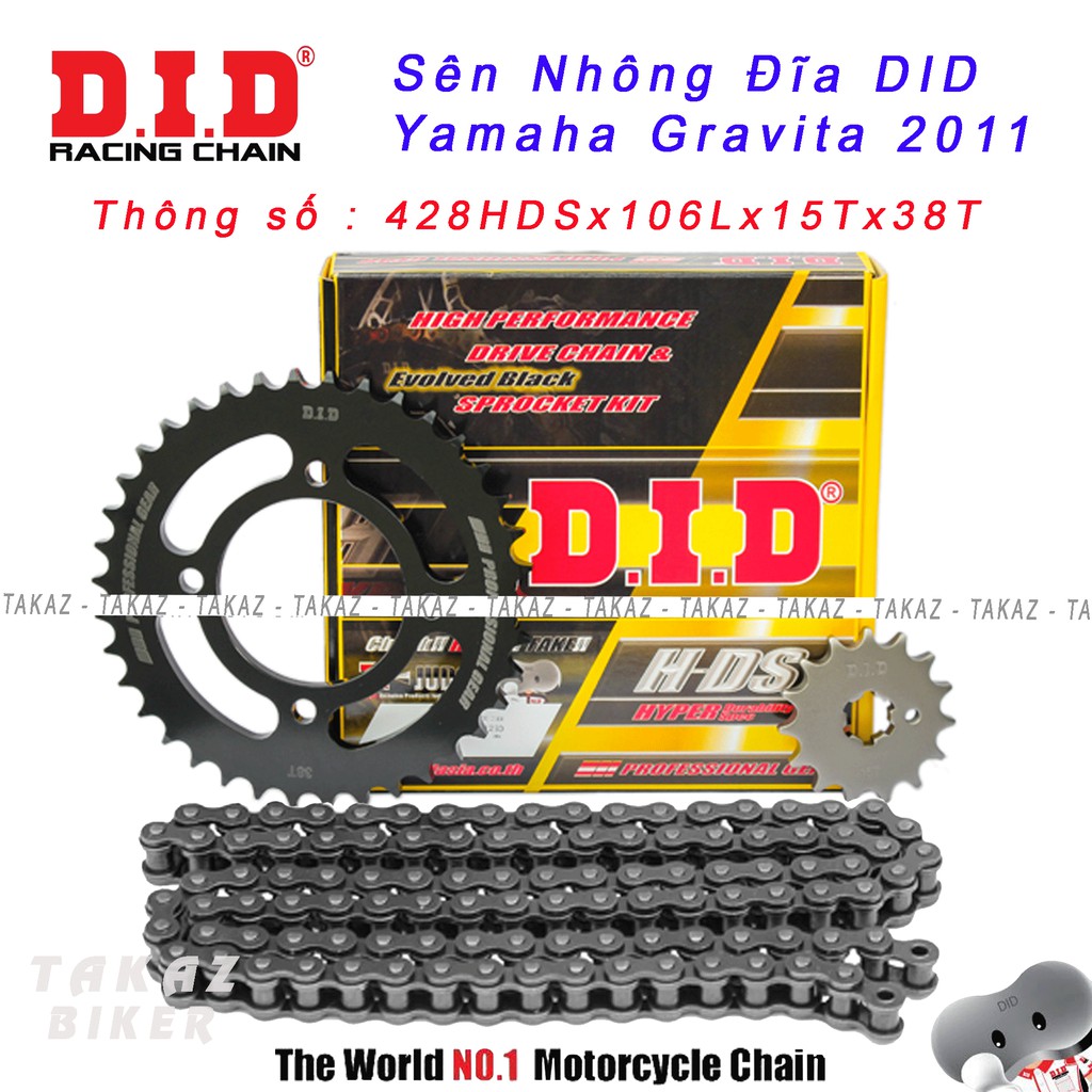 Sên nhông đĩa DID Yamaha Gravita 2011 HDS 10 ly Thái Lan B1 mã sp