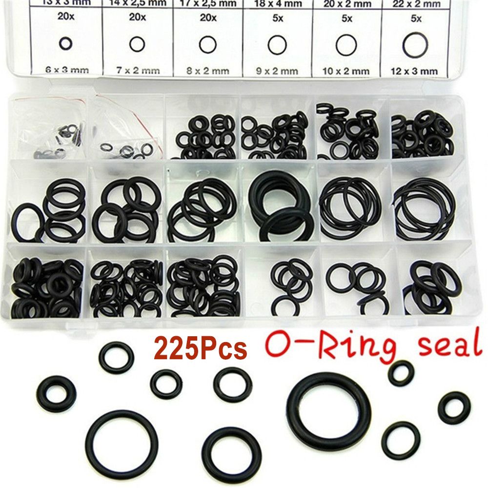 Set 225 Vòng Đệm Cao Su Hình Chữ O Chịu Nhiệt Chống Dầu Cho Vòi Nước Nối Dài Xe Hơi