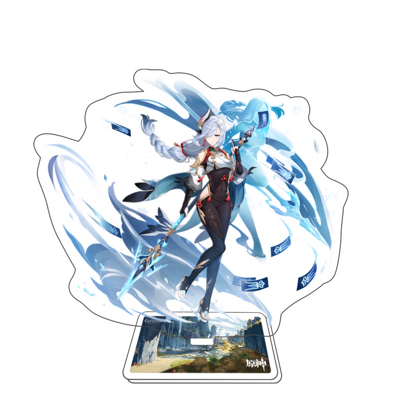 Mô hình Standee nhân vật SHENHE Genshin Impact game anime chibi tượng mica trong