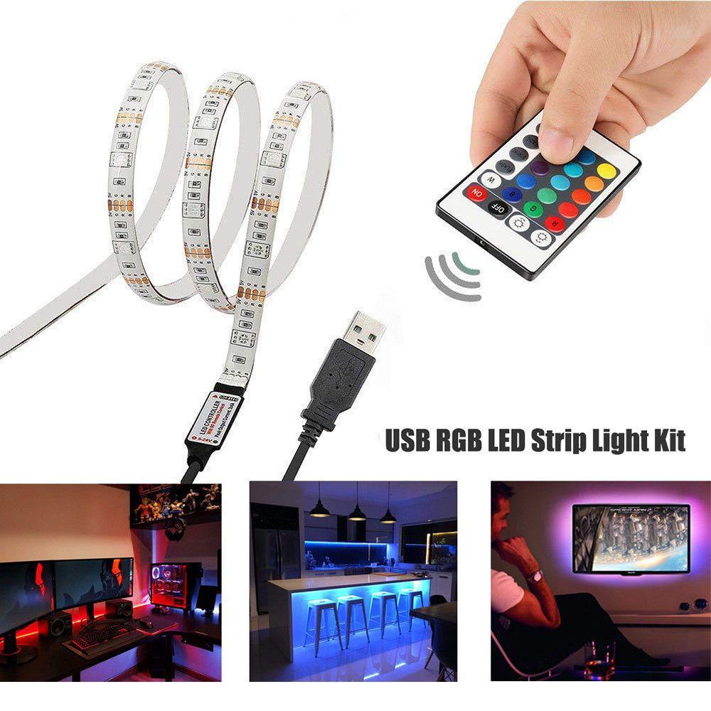 Dây Đèn LED 5050 Trang Trí Để Bàn PC USB Điều Khiển Từ Xa