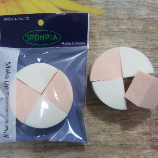 Bông phấn Latex hình tròn 4 miếng Sponpia (Vỉ/4 miếng)