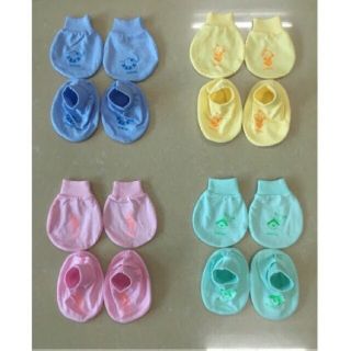 Set 5 Bộ bao tay chân bo Mintu hàng cao cấp loại 1, bao tay bao chân sơ sinh