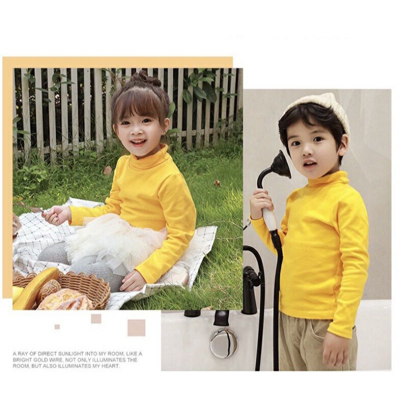 Áo cotton cổ lọ size đại cho bé trai, bé gái