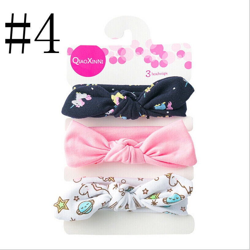 Set 3 băng đô thắt nơ và thắt nút nhiều họa tiết xinh xắn cho bé gái