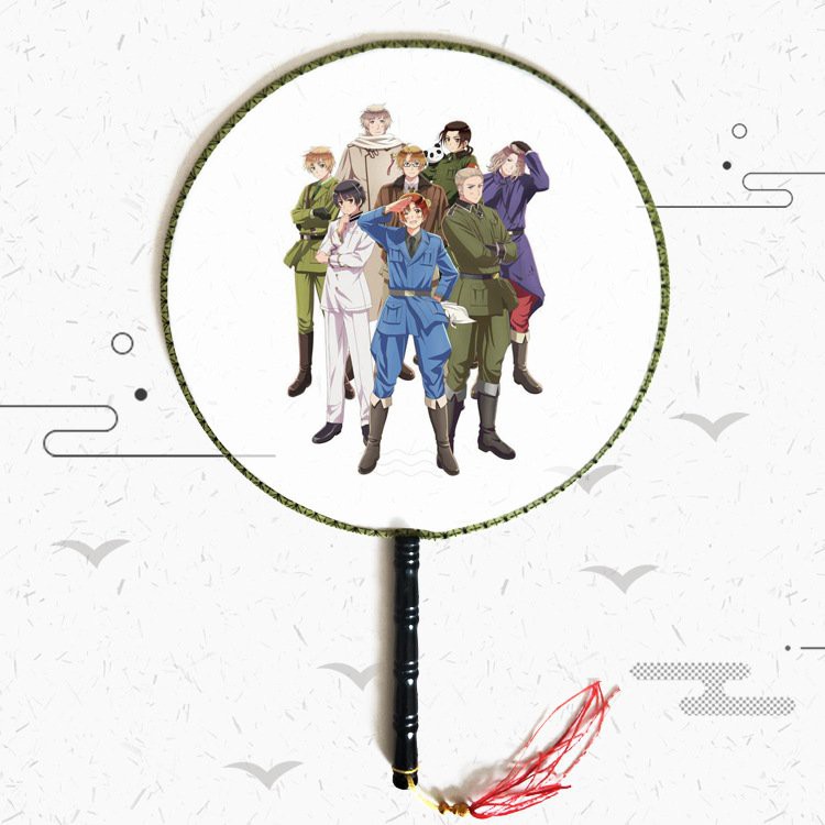 Quạt tròn cổ trang Hetalia - Axis Powers anime cầm tay
