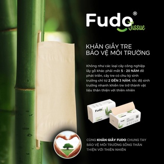 Giấy ăn FUDO 100% bột tre nguyên chất, không tạo mùi, không tẩy trắng