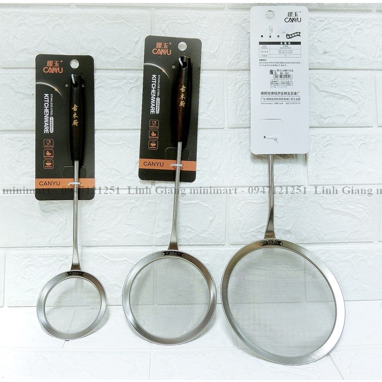 Muôi hớt bọt, dầu thừa, váng mỡ thức ăn Lưới đan mau và dày dặn Inox 304 chịu nhiêt, an toàn sức khỏe