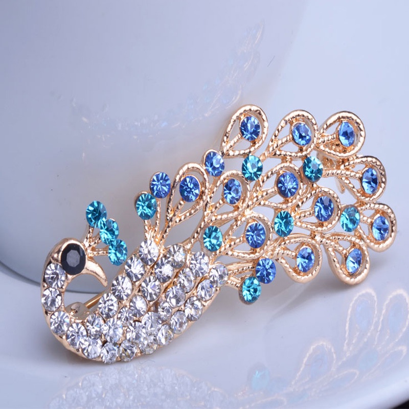 Trâm Cài Áo Hình Chim Công Dễ Thương Phong Cách Hàn Quốc