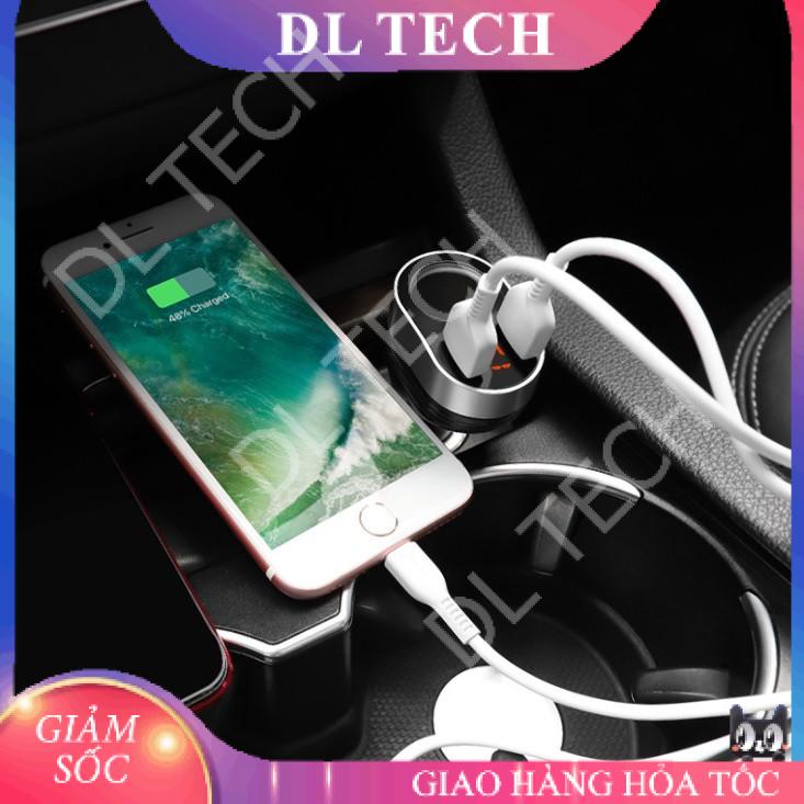 Tẩu Sạc hiển thị đèn Led Chia Cổng Ô Tô Hoco cao cấp Z29 DL TECH